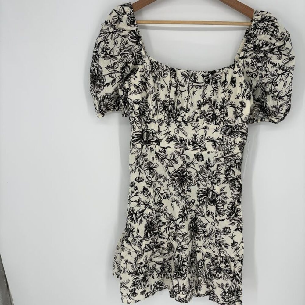 London Times Floral Toile Linen Romper